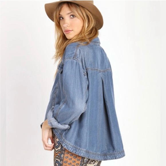 Free People Jackets & Blazers - Free People Tencel Swing Jacket